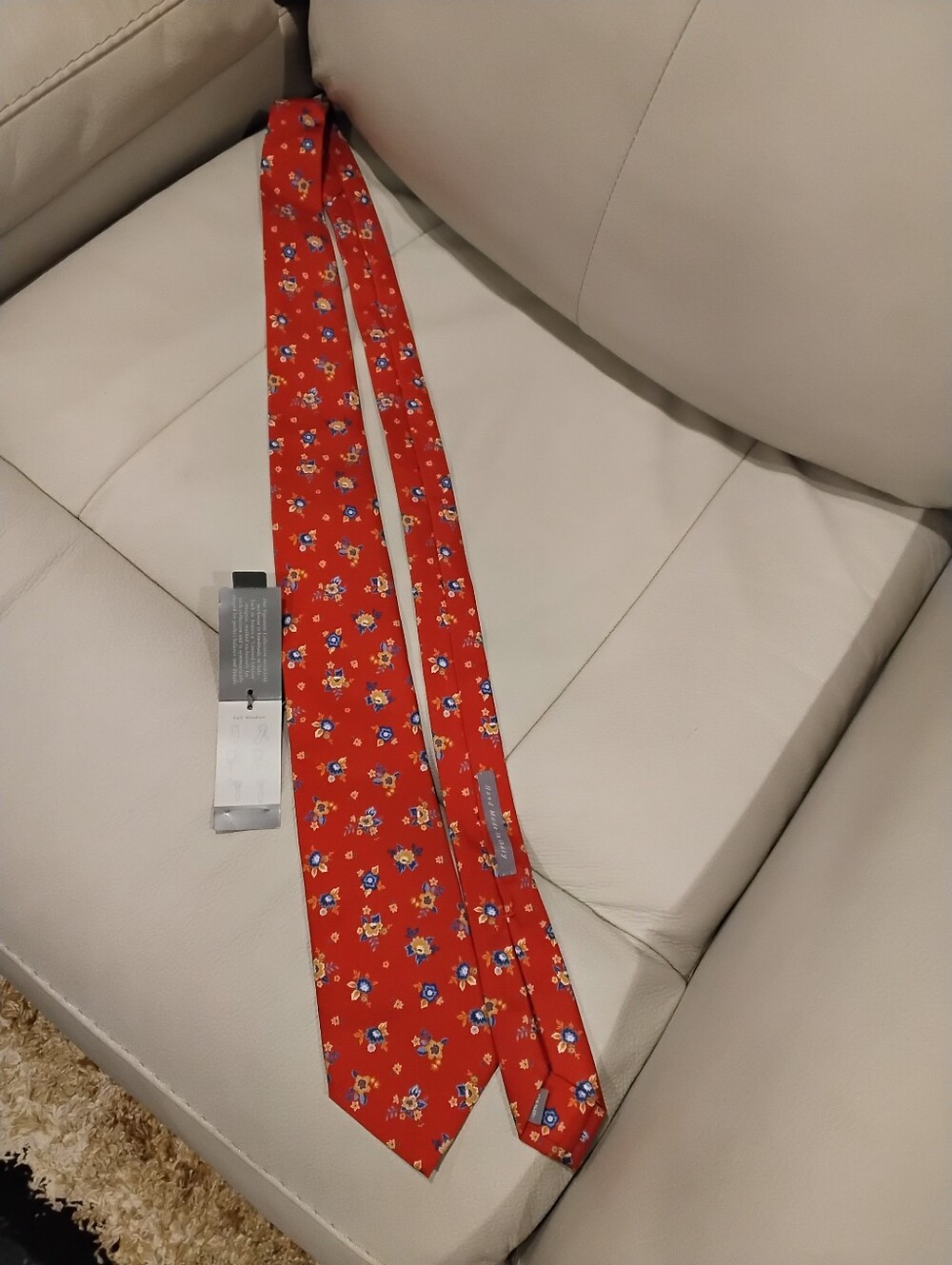 NWT Silk Handmade In Italy Red Floral Tie 92 Of 289